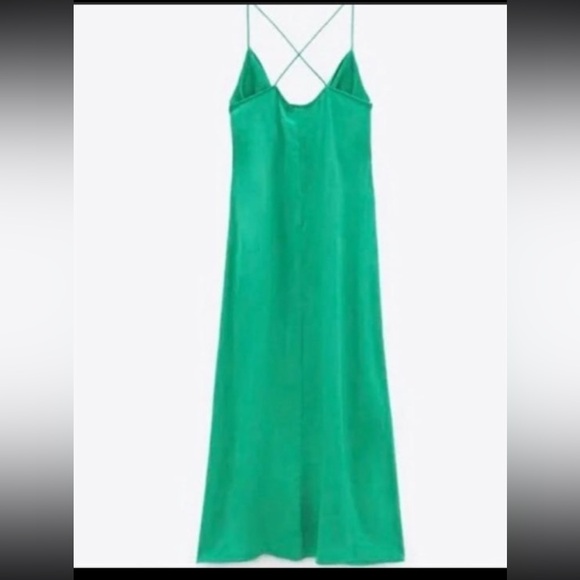 Zara Satin Effect Knotted Midi Slip Dress XS - Picture 6 of 7